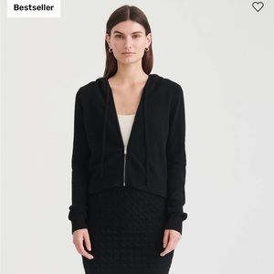 Naadam cashmere cropped zip up hoodie